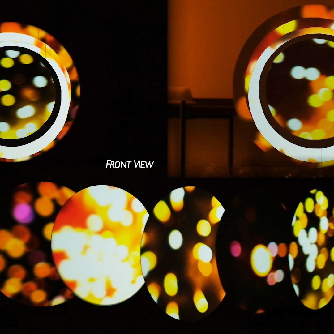 Front and back views of video imaging